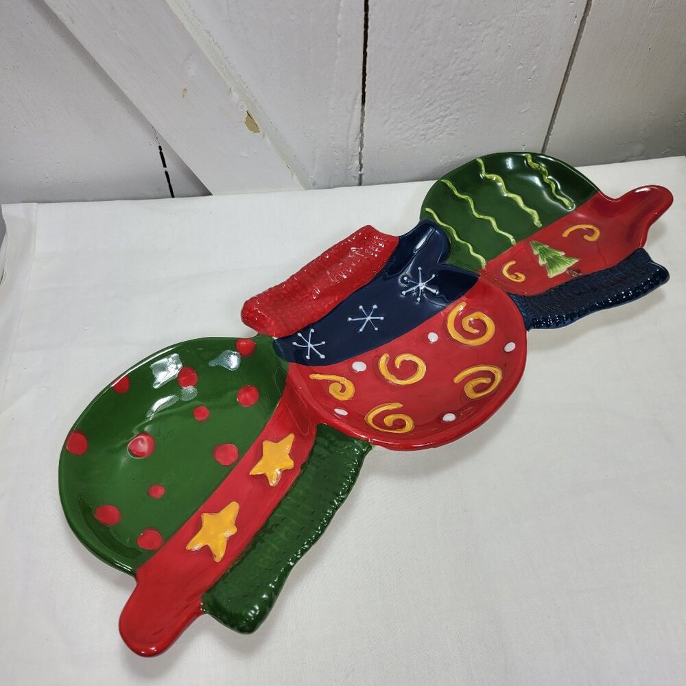 Signature Ceramic Winter Mitten Dish - 2006- Candy Trinket Dish - NEW with Box